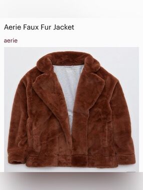 aerie Plush Faux Fur Teddy Jacket in Rich Brown